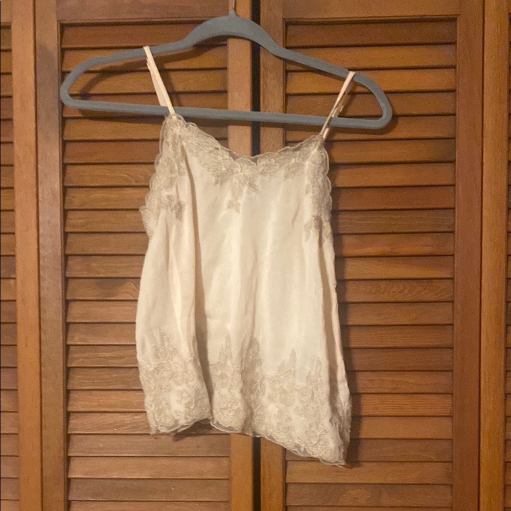 American Eagle Outfitters Cream Lace Spaghetti Strap Camisole
